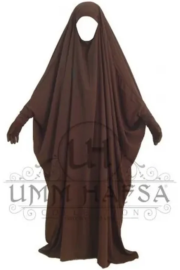 Jilbab/Jilbeb Saoudien marron À Clips Umm Hafsa