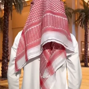 Keffieh de couleur blanc et rouge