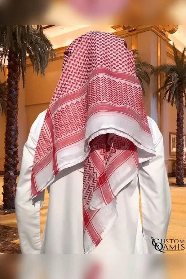 Keffieh de couleur blanc et rouge