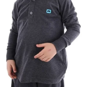 Polo qaba'il enfant gris anthracite