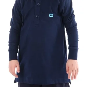 Polo qaba'il enfant bleu nuit