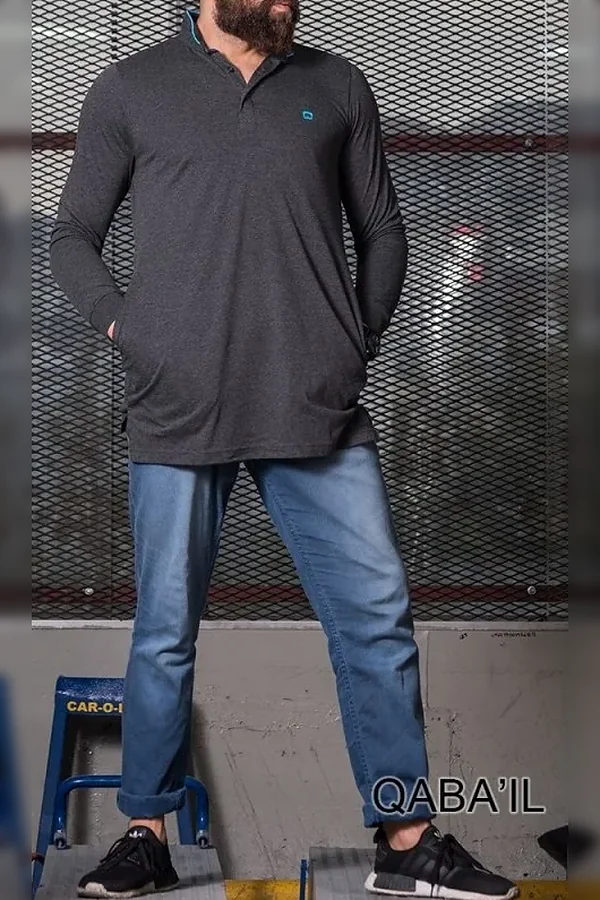 Polo qaba'il gris anthracite