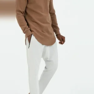 Pull col montant qaba'il taupe