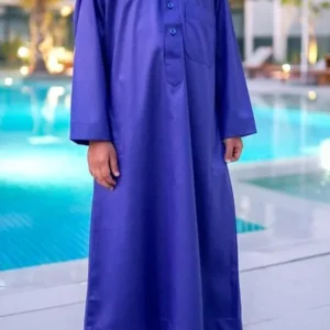 Qamis saoudien enfant Al mashriq bleu roy