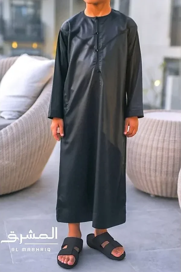 Qamis émirati enfant Al mashriq noir