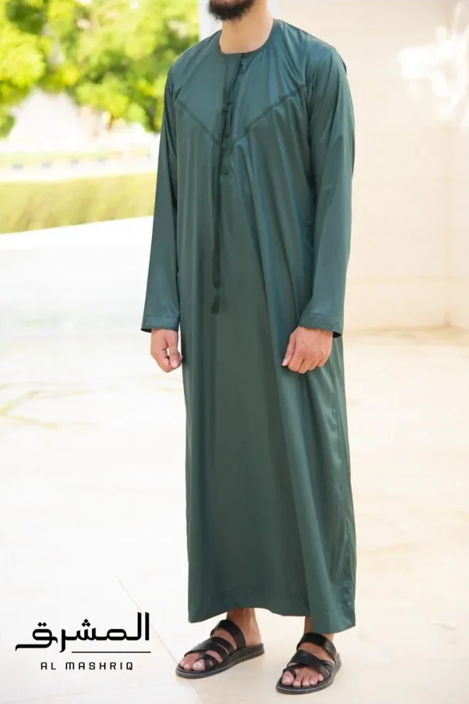 Qamis émirati vert bouteille Al mashriq
