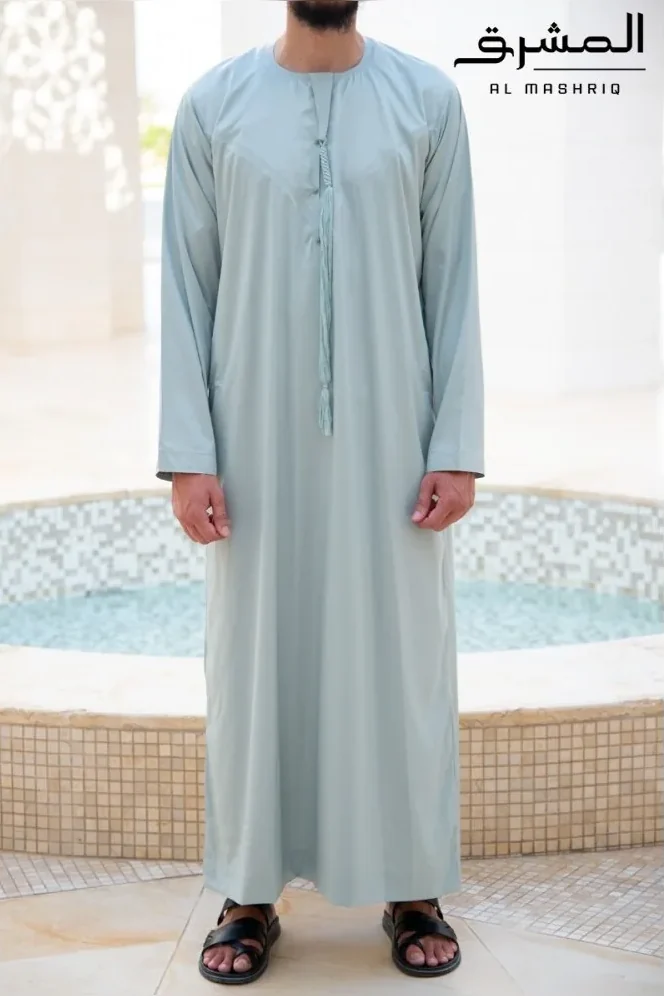 Qamis émirati vert pastel Al mashriq