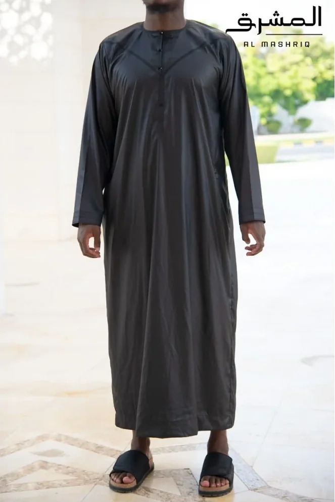 Qamis émirati noir Al mashriq
