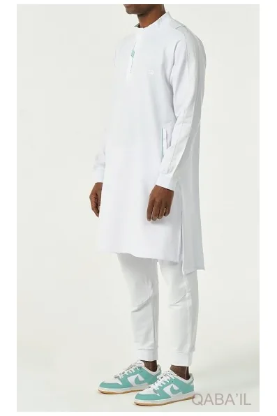 Qamis qaba'il qc Subtil blanc