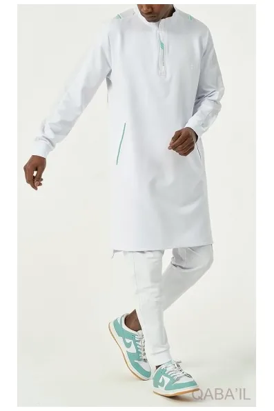 Qamis qaba'il qc Subtil blanc