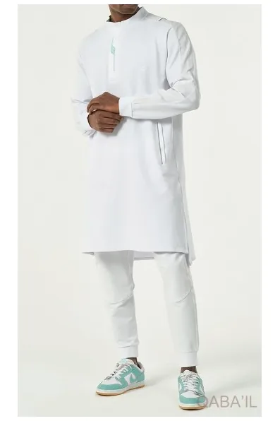 Qamis qaba'il qc Subtil blanc