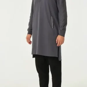 Qamis qaba'il qc Subtil gris anthracite