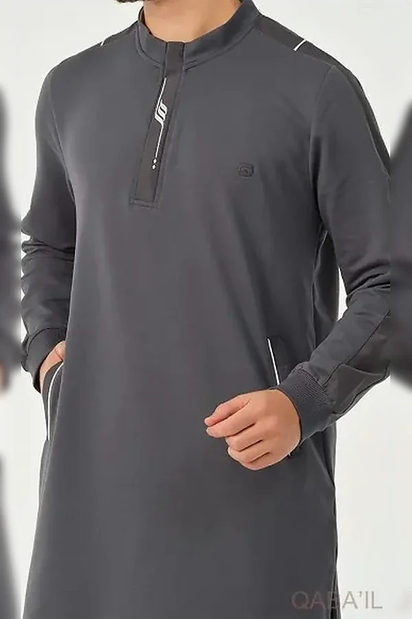 Qamis qaba'il qc Subtil gris anthracite