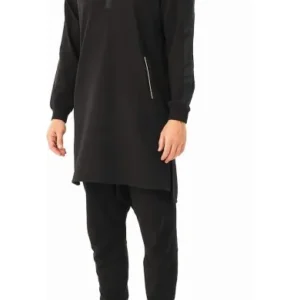 Qamis qaba'il qc Subtil noir et or