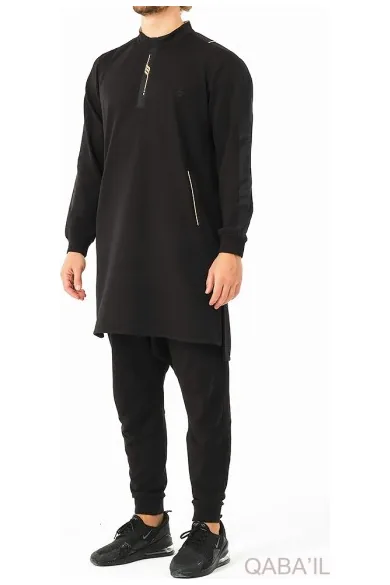 Qamis qaba'il qc Subtil noir et or