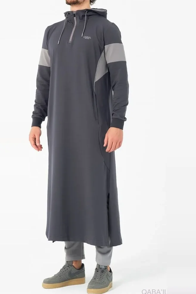 Qamis qabail unik gris anthracite