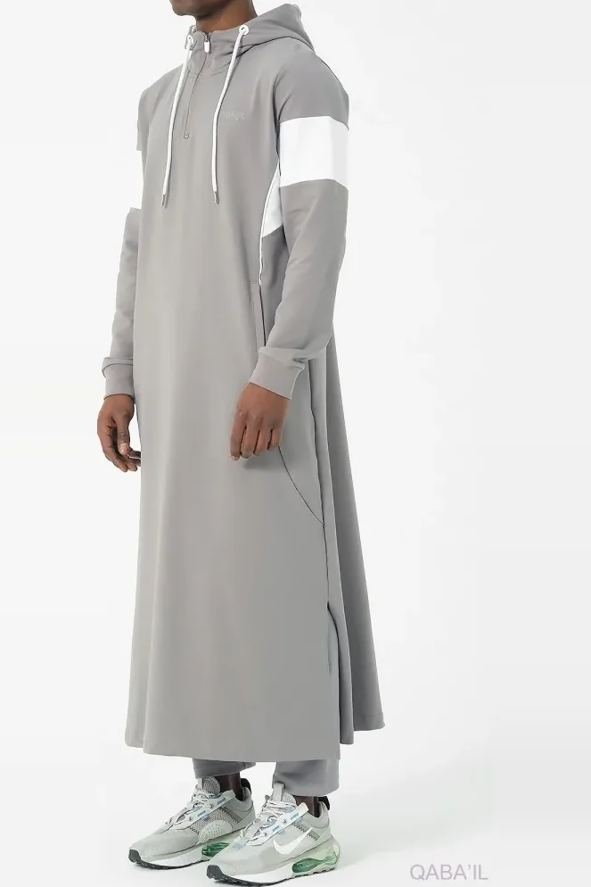 Qamis qabail unik gris clair