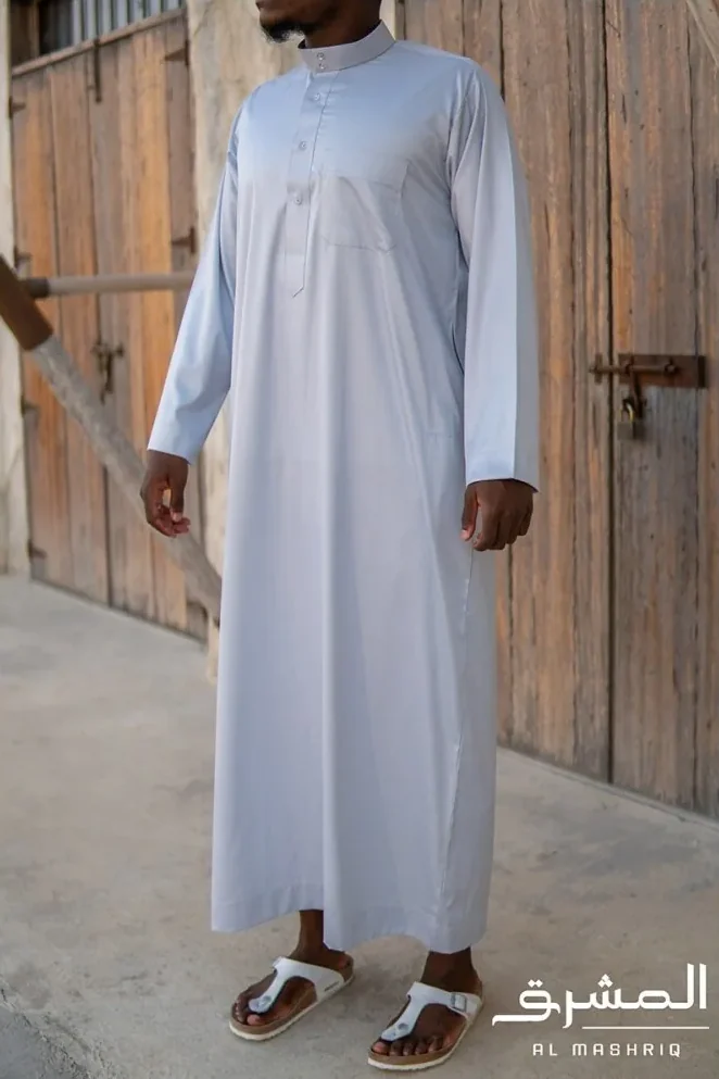 Qamis saoudien "Al mashriq" gris clair