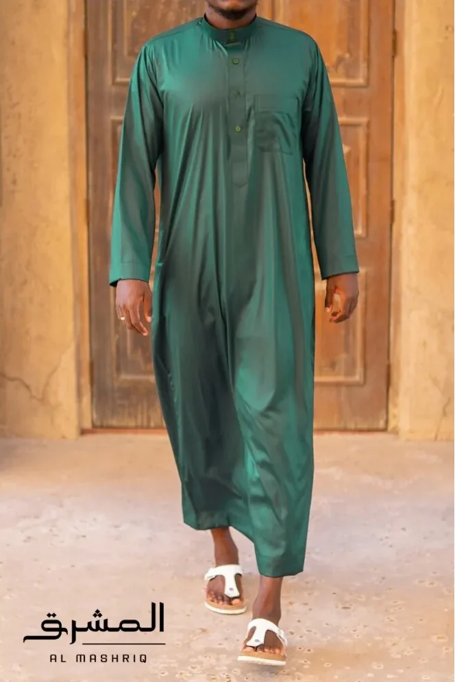 Qamis saoudien "Al mashriq" vert bouteille