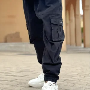 Sarouel cargo enfant ASWAF noir