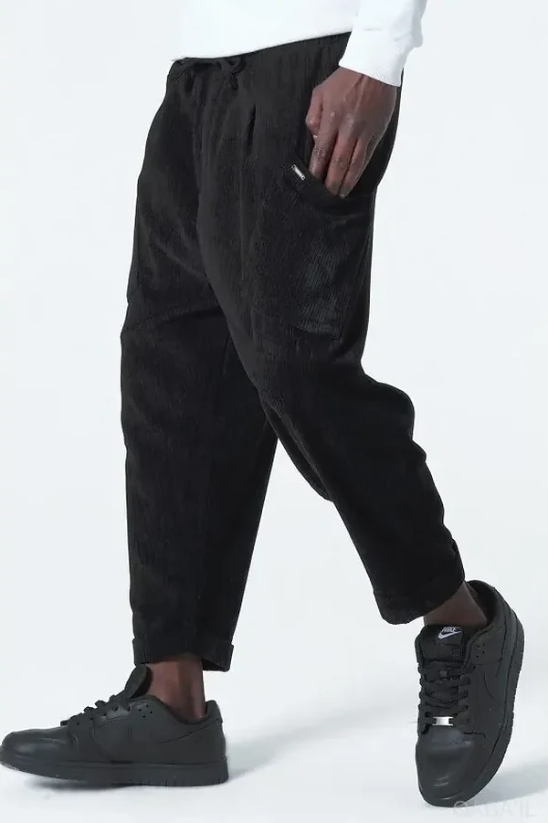 Sarouel Qaba'il kadife design noir