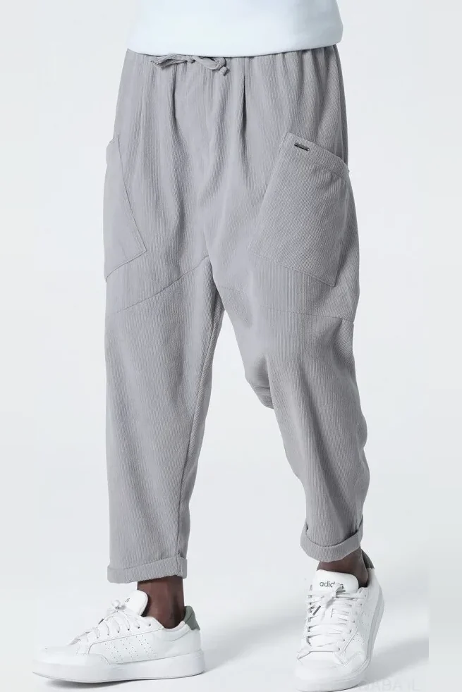 Sarouel Qaba'il kadife design gris