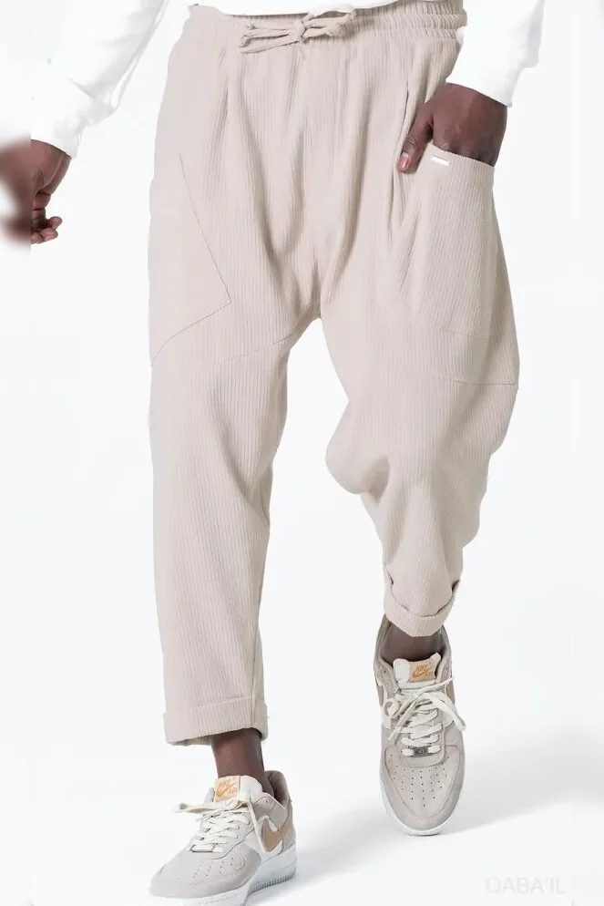 Sarouel Qaba'il kadife design beige