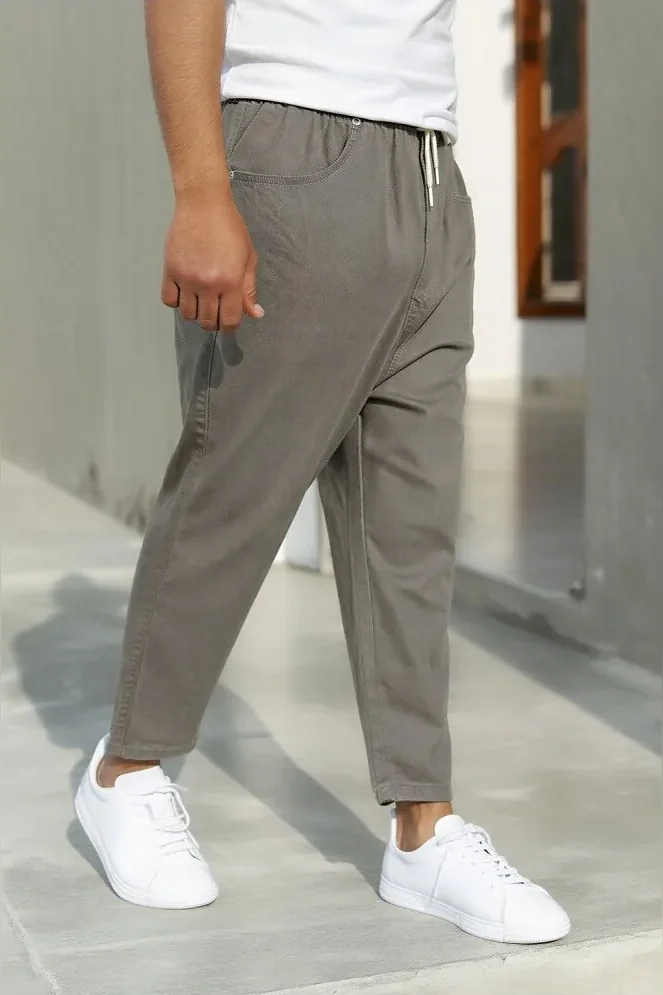 Sarouel qabail jean drop gris anthracite