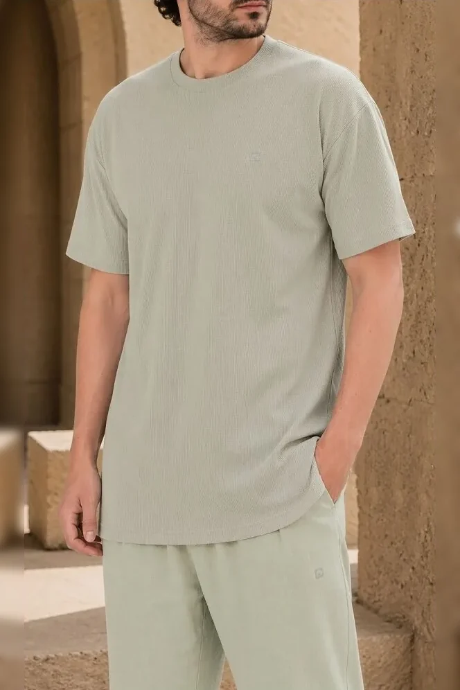 Tee shirt qabail waffle vert